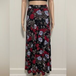 Red and Gray Pleated Midi Skirt for Cocktail